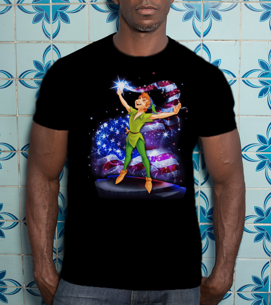 Peter Pan Bling USA Flag July T-Shirt