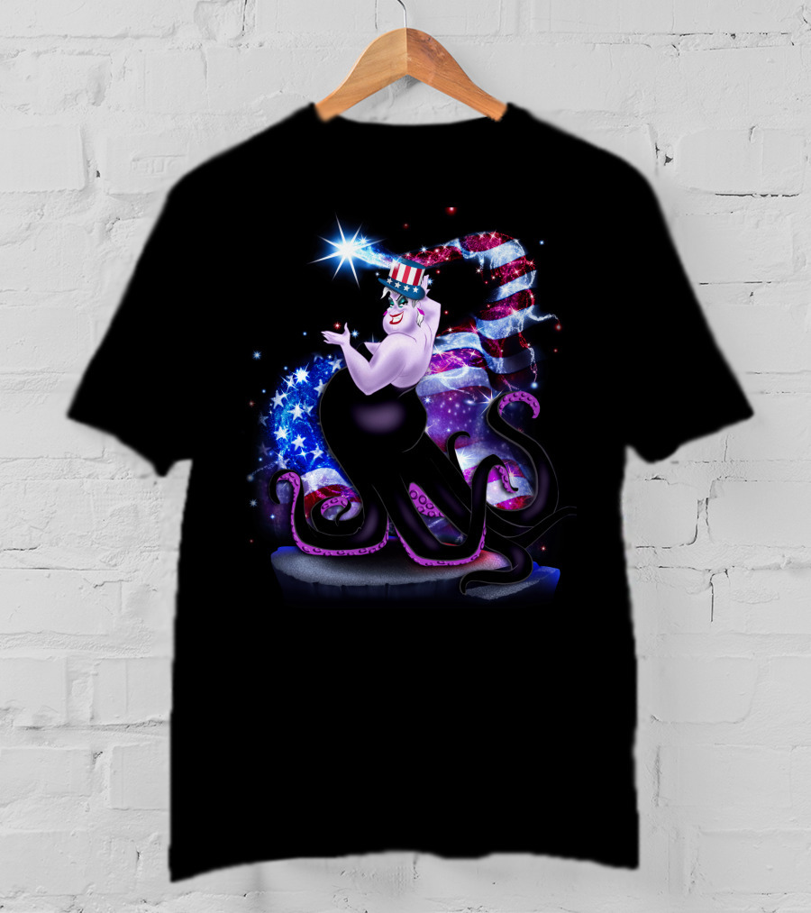 Ursula American Flag Patriotic Bling July T-Shirt