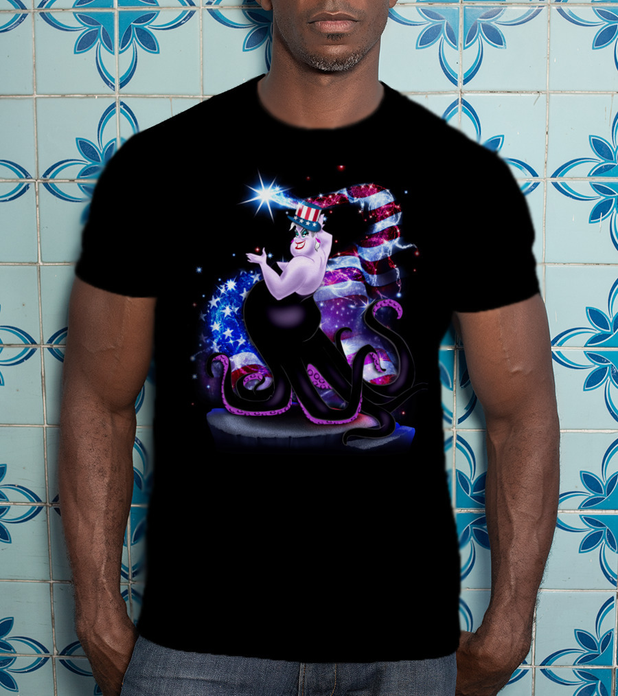 Ursula American Flag Patriotic Bling July T-Shirt