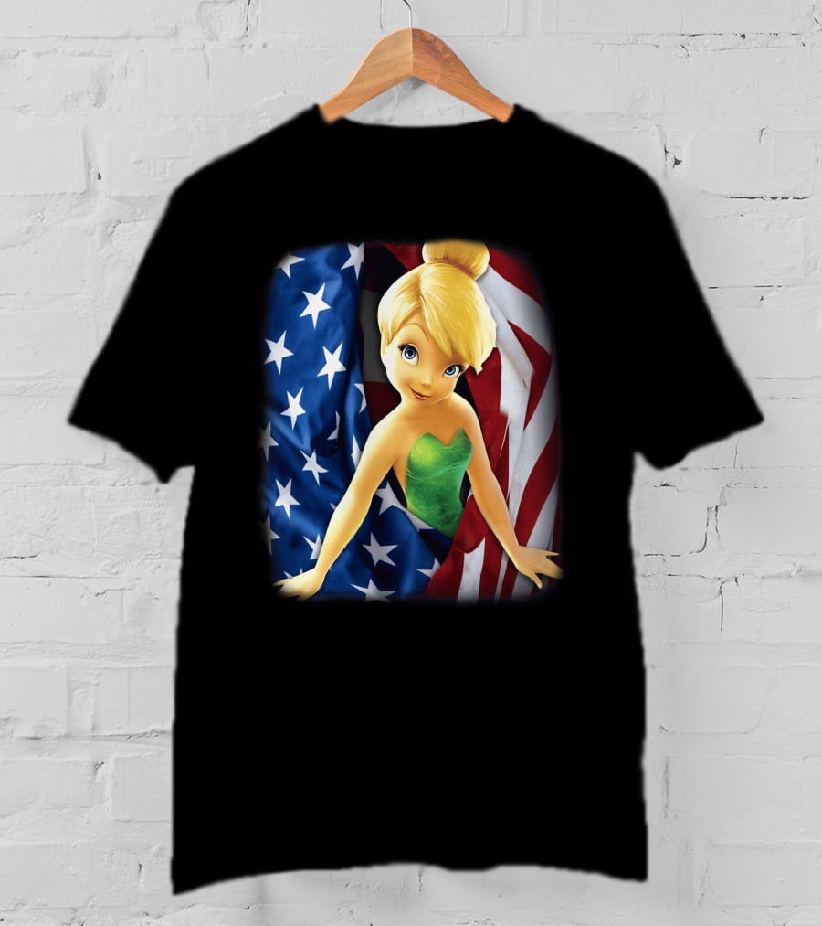 Tinkerbell American Flag Fourth Of July T-Shirt