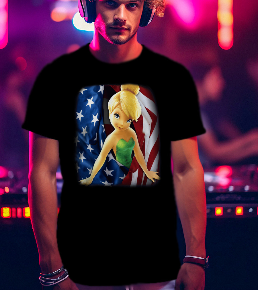 Tinkerbell American Flag Fourth Of July T-Shirt