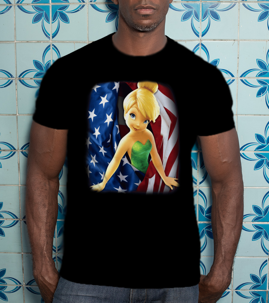 Tinkerbell American Flag Fourth Of July T-Shirt