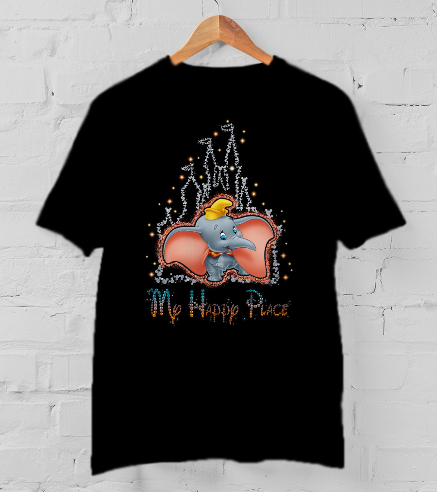 Dumbo My Happy Place Sparkling Castle Scene T-Shirt