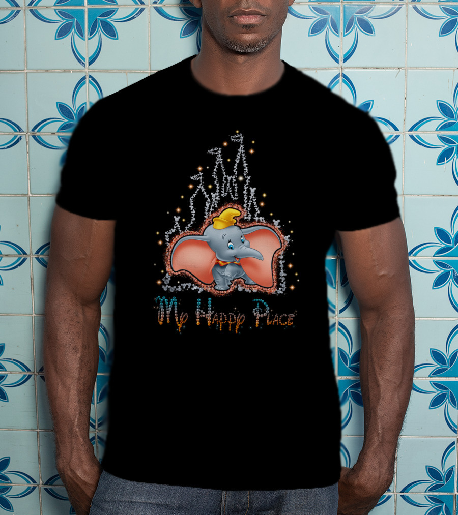 Dumbo My Happy Place Sparkling Castle Scene T-Shirt