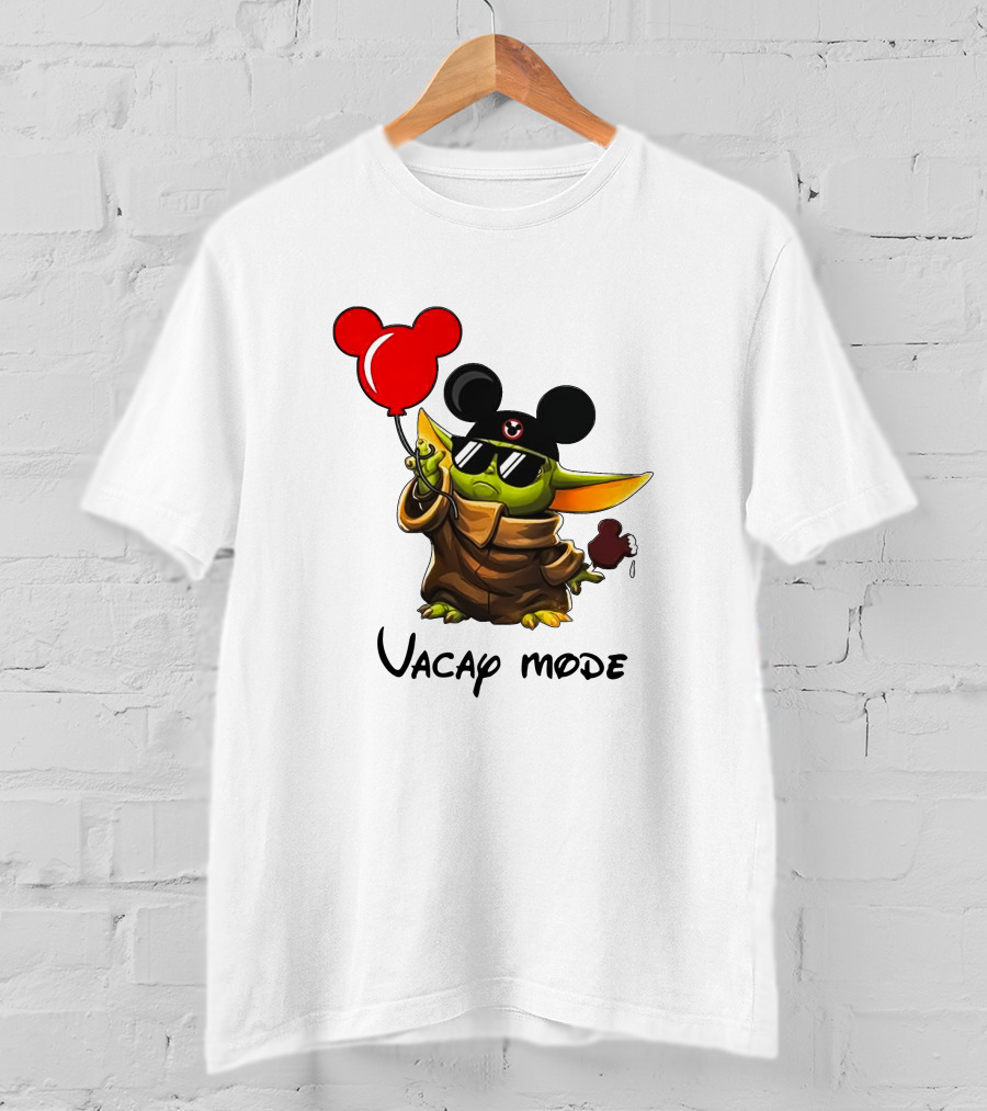 Mickey Ears Baby Yoda Vacay Mode Fun Balloon T-Shirt