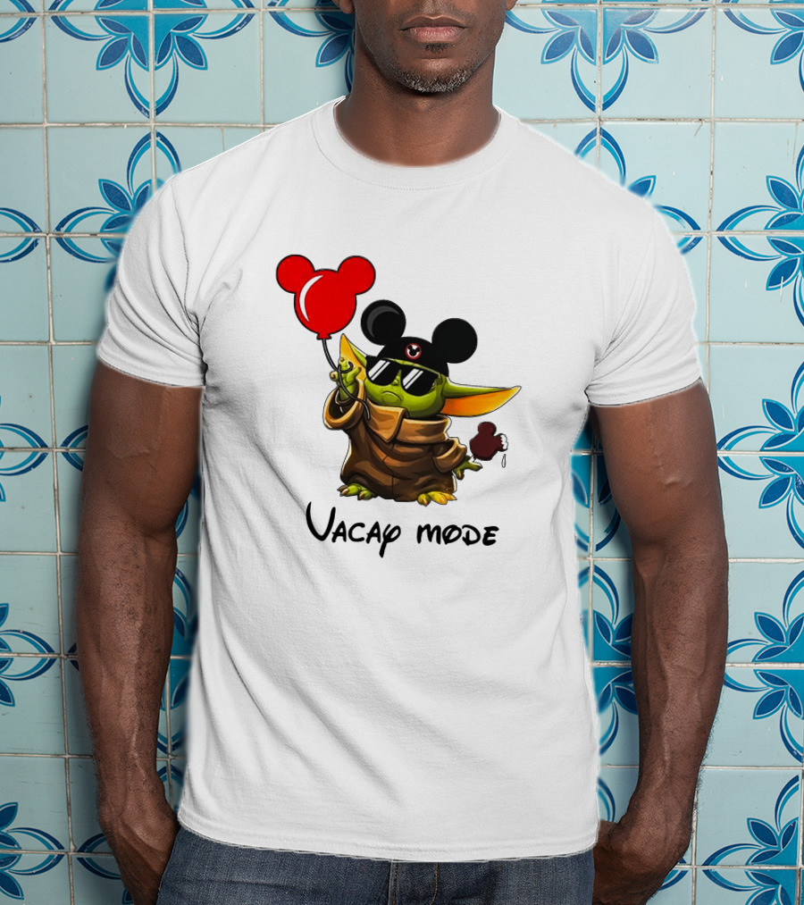 Mickey Ears Baby Yoda Vacay Mode Fun Balloon T-Shirt