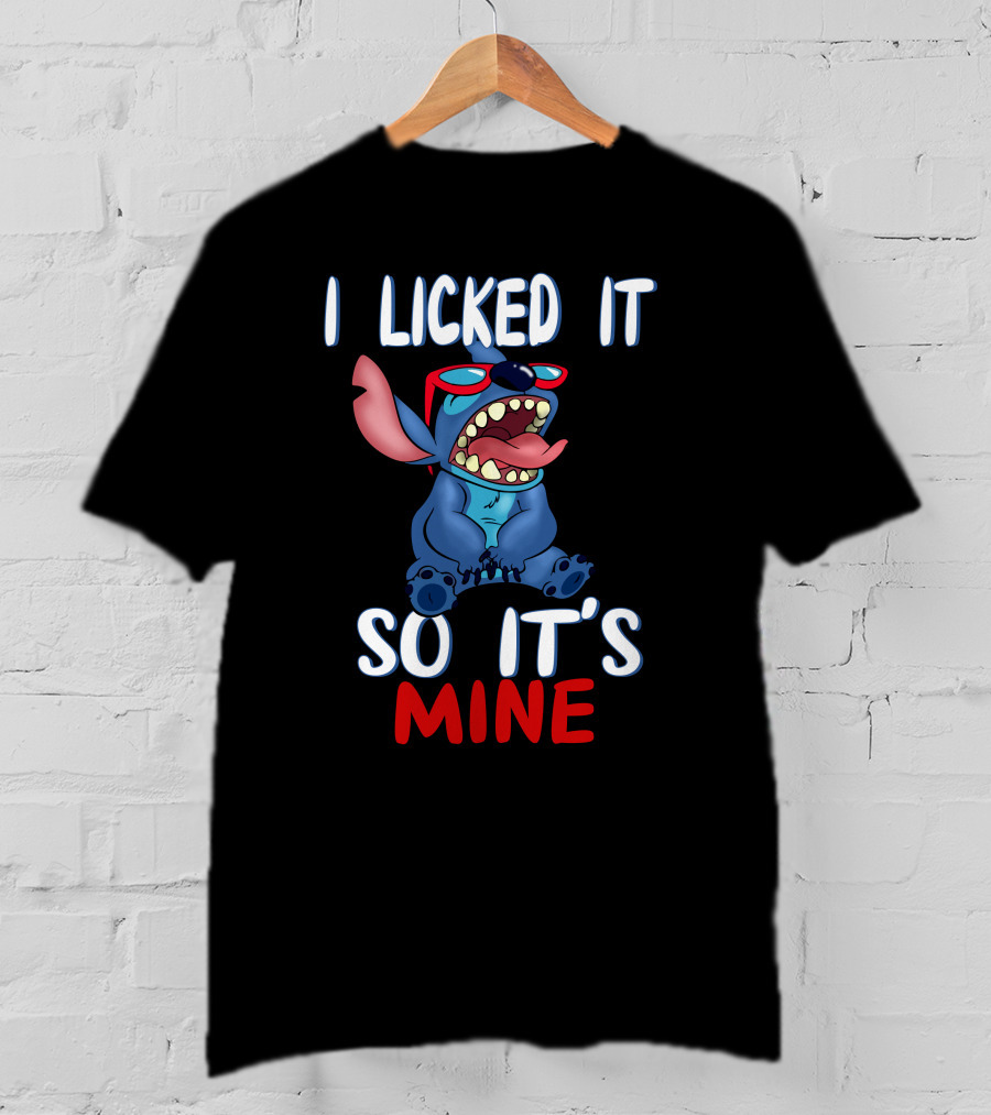I Licked It So It's Mine Stitch Red Sunglasses T-Shirt