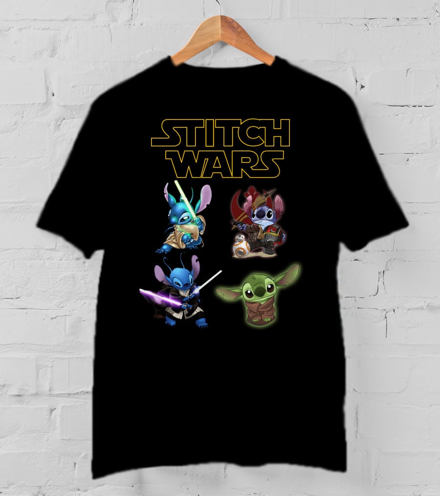 STITCH WARS Jedi Stitch And Baby Alien Crossover T-Shirt
