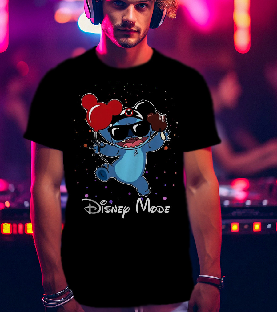 Disney Mode Stitch Ice Cream Balloon Fun T-Shirt