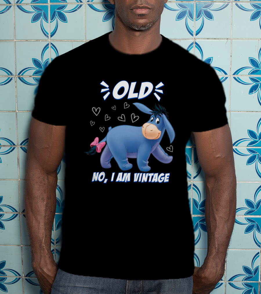 Eeyore Old No I Am Vintage Hearts T-Shirt
