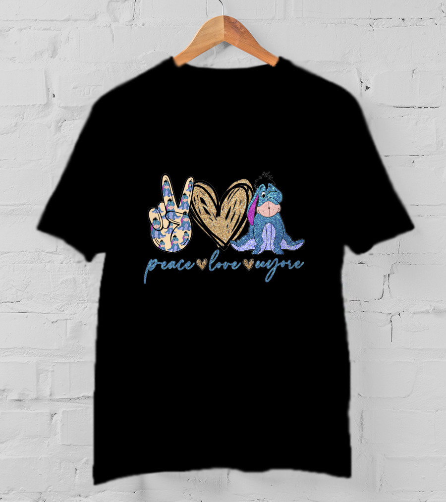 Peace Love Eeyore Peace Sign Heart T-Shirt