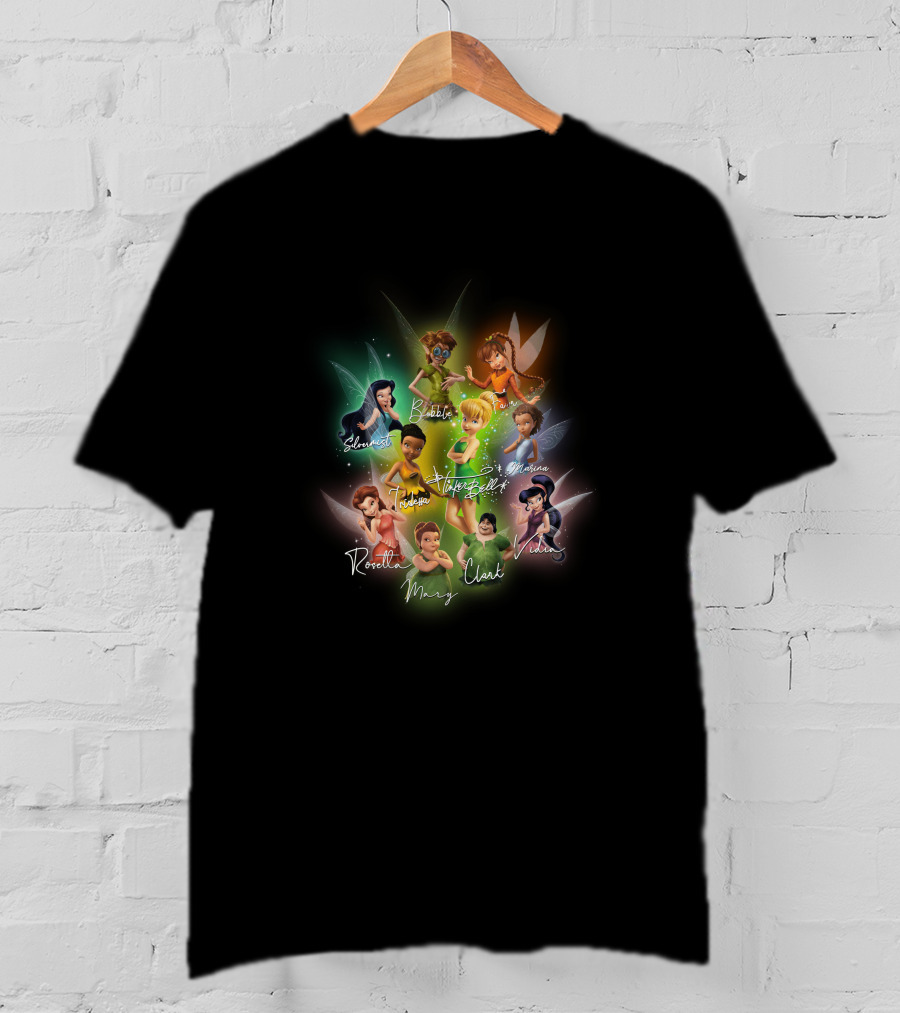 Tinkerbell Rosetta Silvermist Iridessa Vidia Fawn Periwinkle Clank Bobble May Mattias T-Shirt