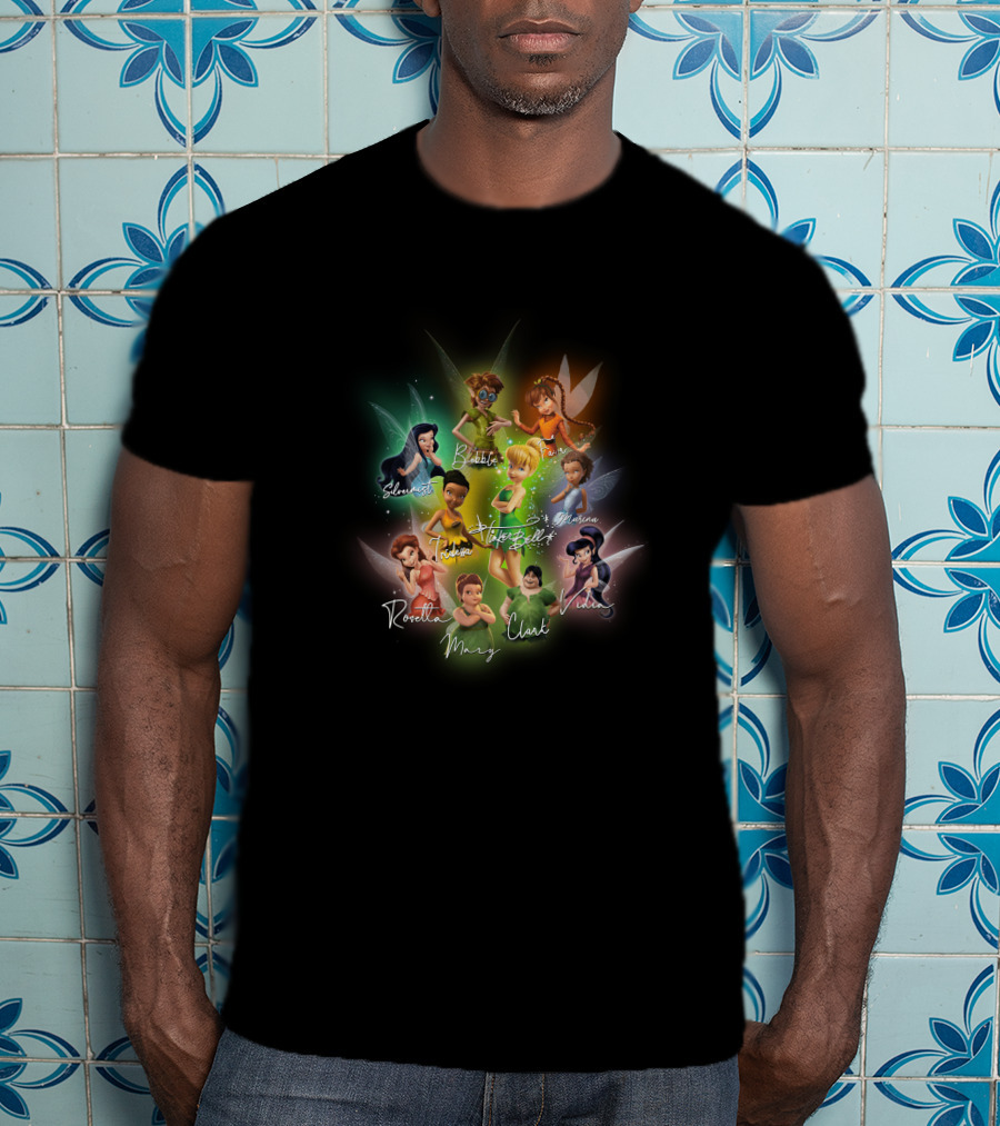 Tinkerbell Rosetta Silvermist Iridessa Vidia Fawn Periwinkle Clank Bobble May Mattias T-Shirt
