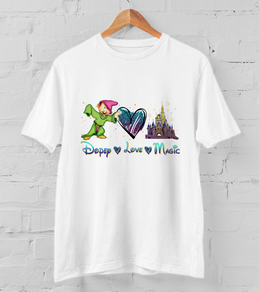 Dopey Love Magic Heart With Castle T-Shirt
