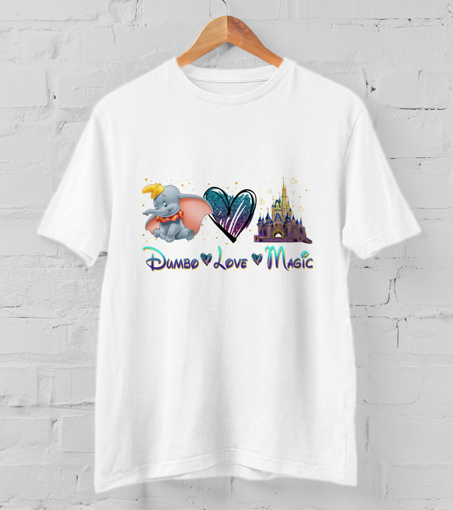 Dumbo Love Magic Heart Castle T-Shirt