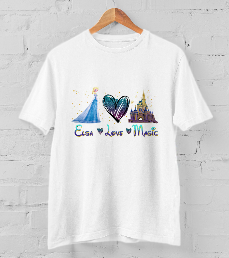 Elsa Love Magic Heart Castle Fantasy T-Shirt