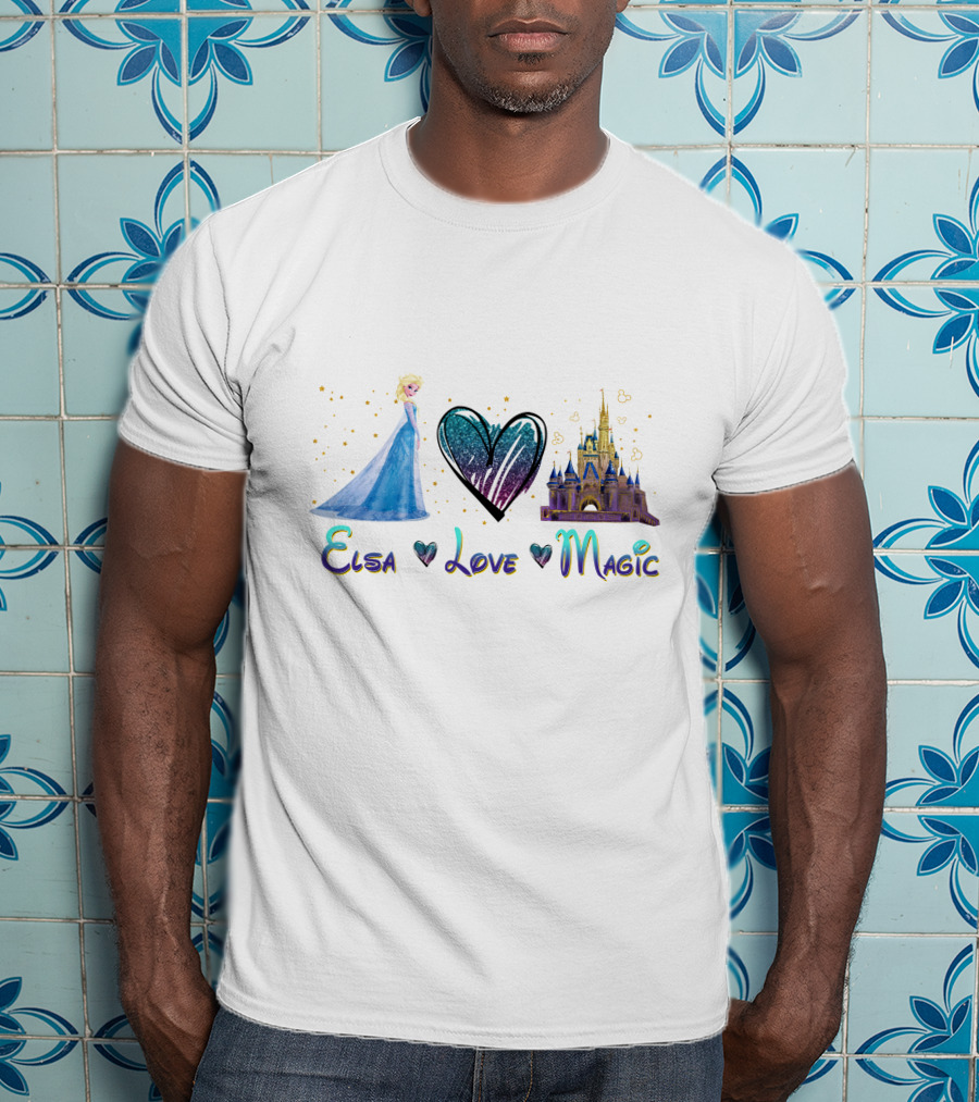 Elsa Love Magic Heart Castle Fantasy T-Shirt