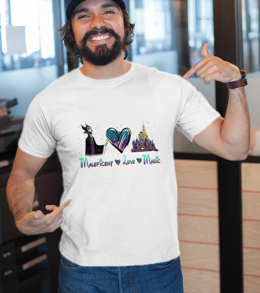 Maleficent Love Magic Heart Castle T-Shirt