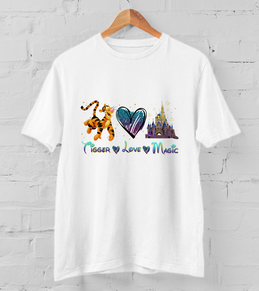Tigger Love Magic Heart Castle T-Shirt