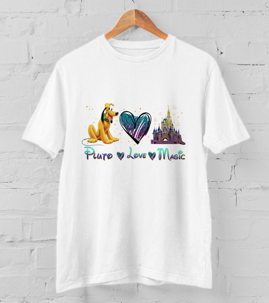 Pluto Love Magic Castle Heart T-Shirt