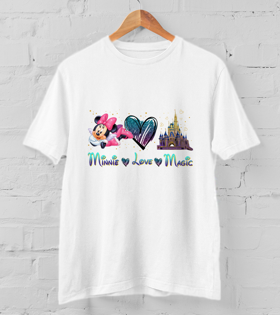 Minnie Love Magic Heart Castle Fantasy T-Shirt