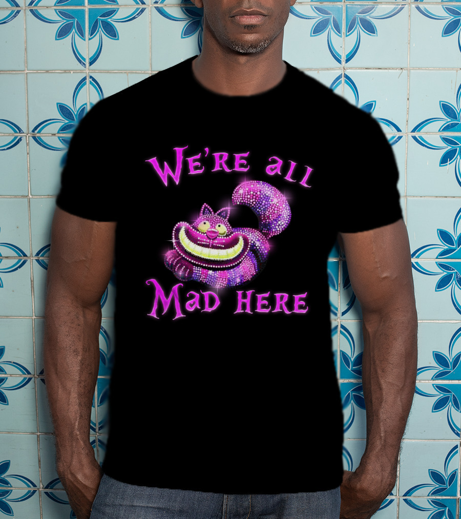 We're All Mad Here Cheshire Cat Crystal T-Shirt