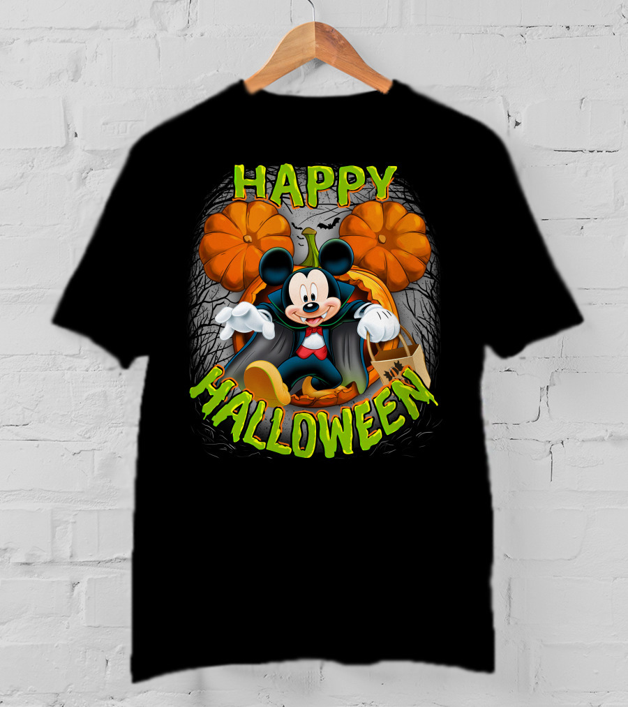 Happy Halloween Mickey Pumpkin Trick-or-Treating T-Shirt