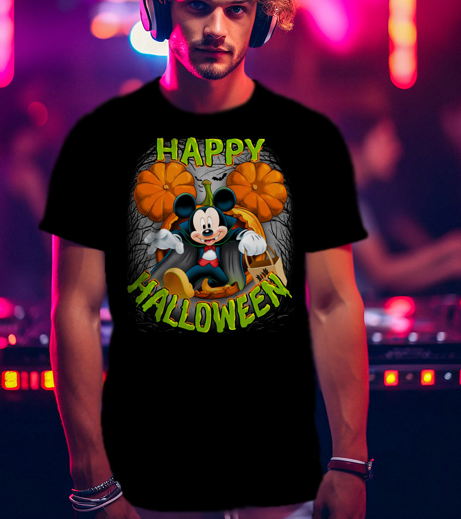 Happy Halloween Mickey Pumpkin Trick-or-Treating T-Shirt