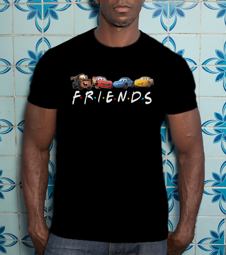 Friends Reunion Pixar Cars Lightning McQueen Mater Sally Cruz Ramirez T-Shirt