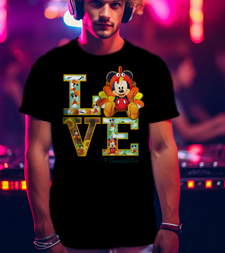 LOVE Mickey Thanksgiving Turkey Costume #Thanksgiving T-Shirt