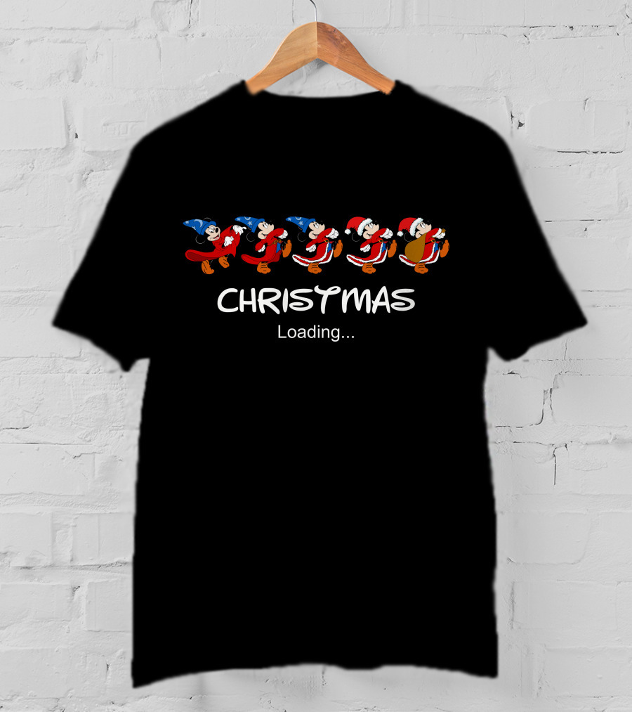Christmas Loading Disney Santa Minnie Mouse Transformation T-Shirt