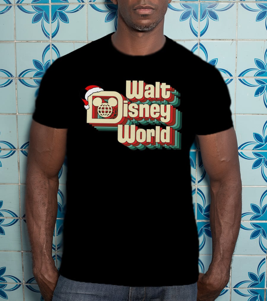Walt Disney World Christmas Mickey Ears Santa Hat T-Shirt