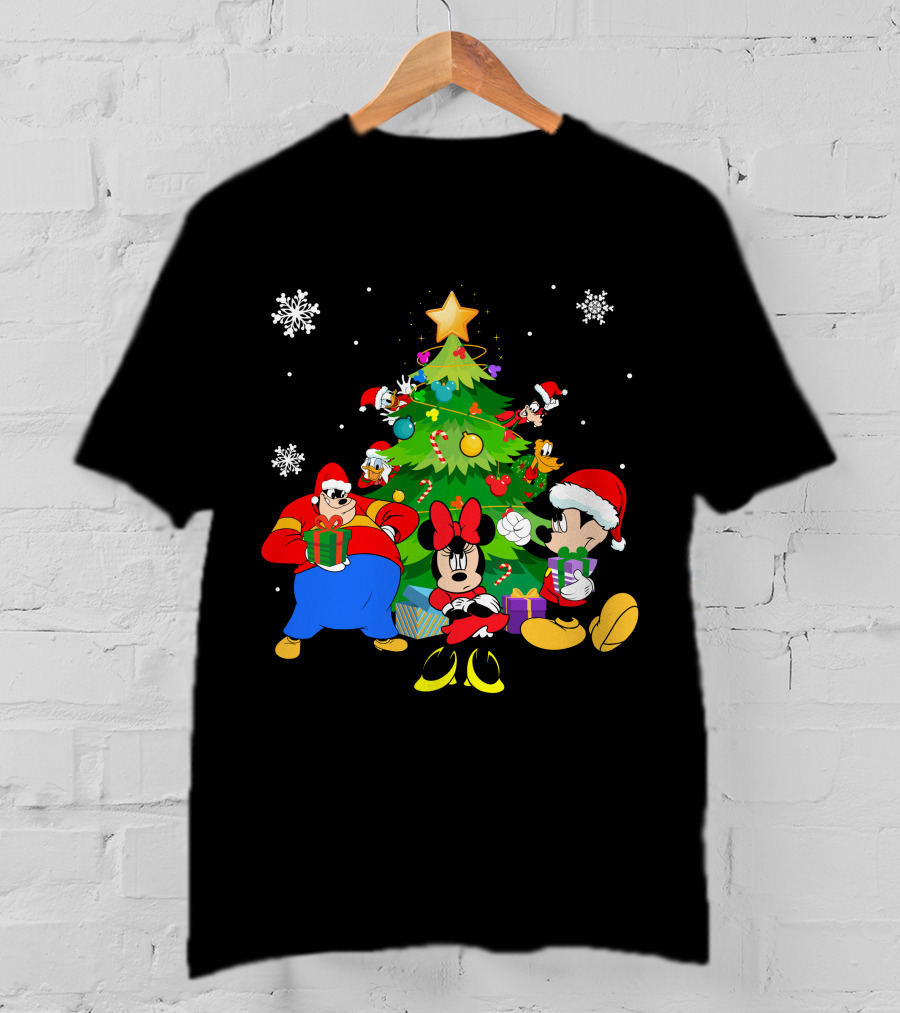 MK And Friends Christmas Tree Holiday Celebration With Gifts And Snowflakes T-Shirt