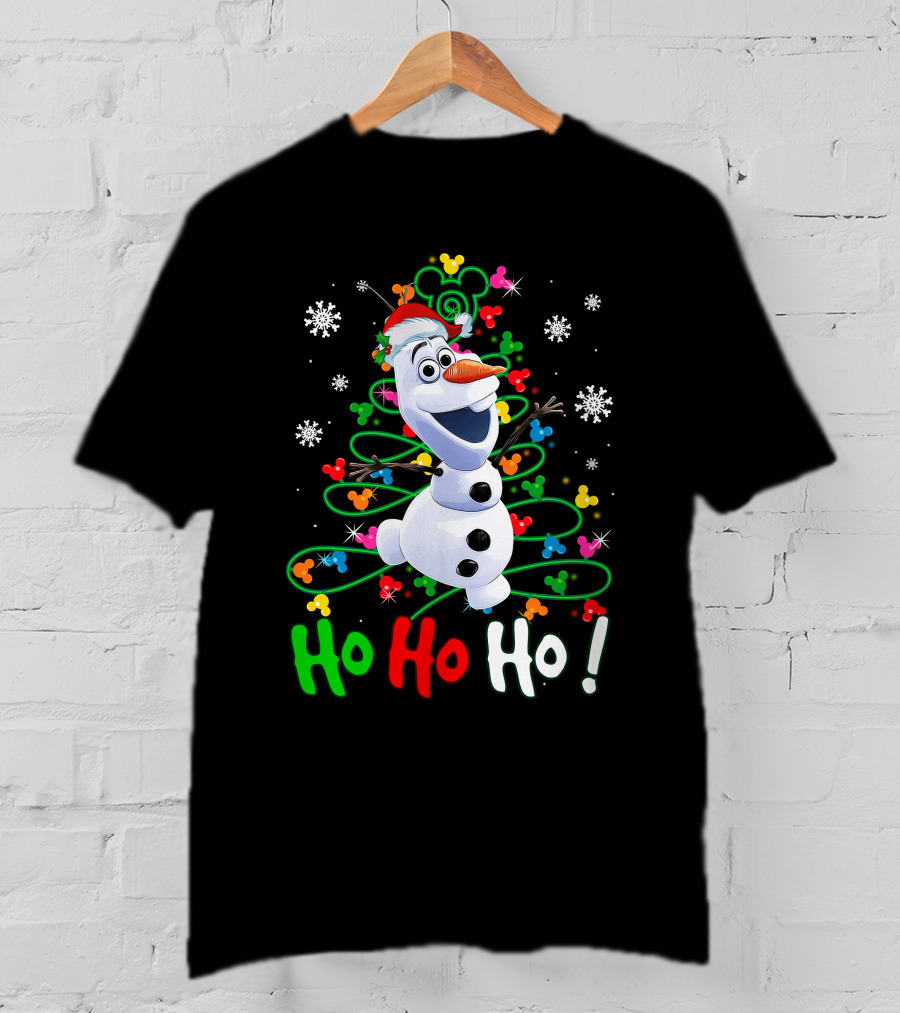 OL HHH Christmas Ho Ho Ho Olaf Disney Frozen Holiday Mickey Mouse Snowflakes T-Shirt