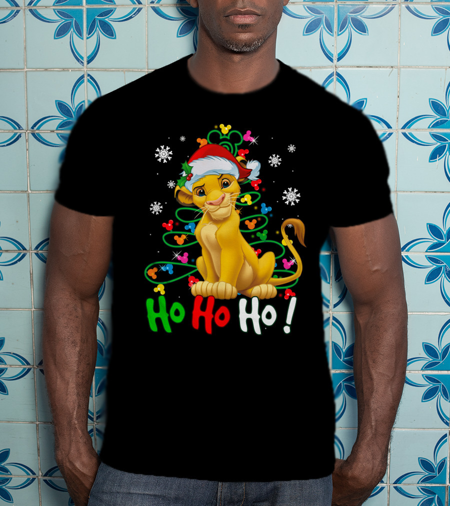 SB Tree HHH Christmas Ho Ho Ho Lion Santa Hat T-Shirt