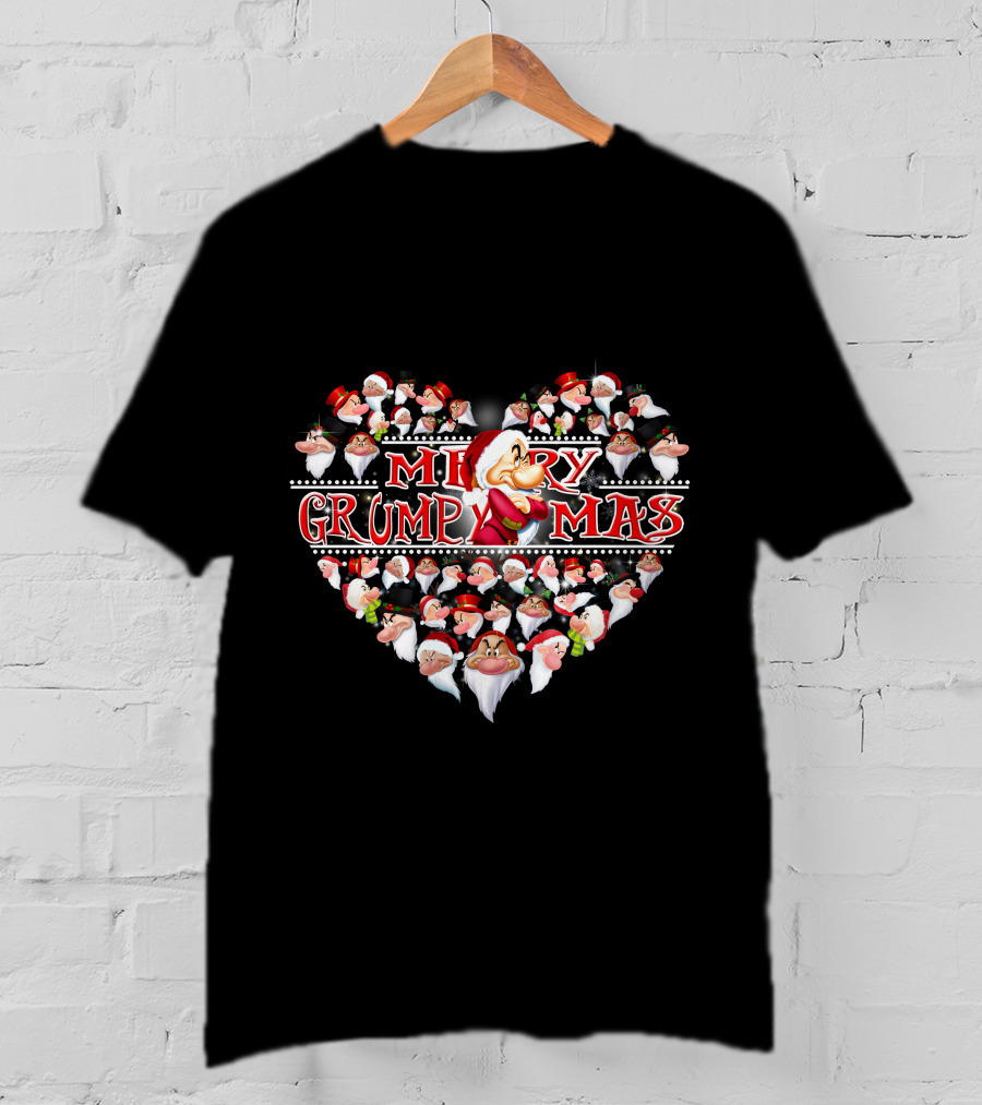 Merry Grumpmas Heart With Santa Dwarfs T-Shirt