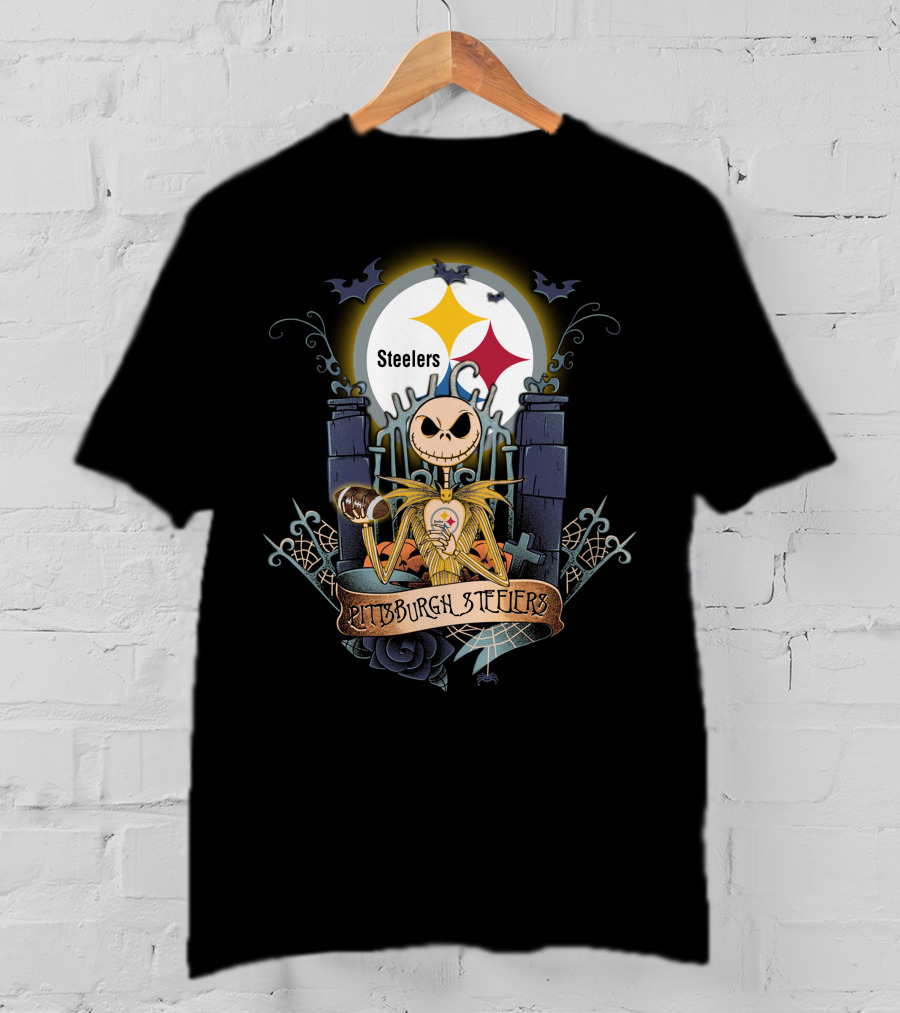 Pittsburgh Steelers Jack Skellington Crossover Halloween T-Shirt