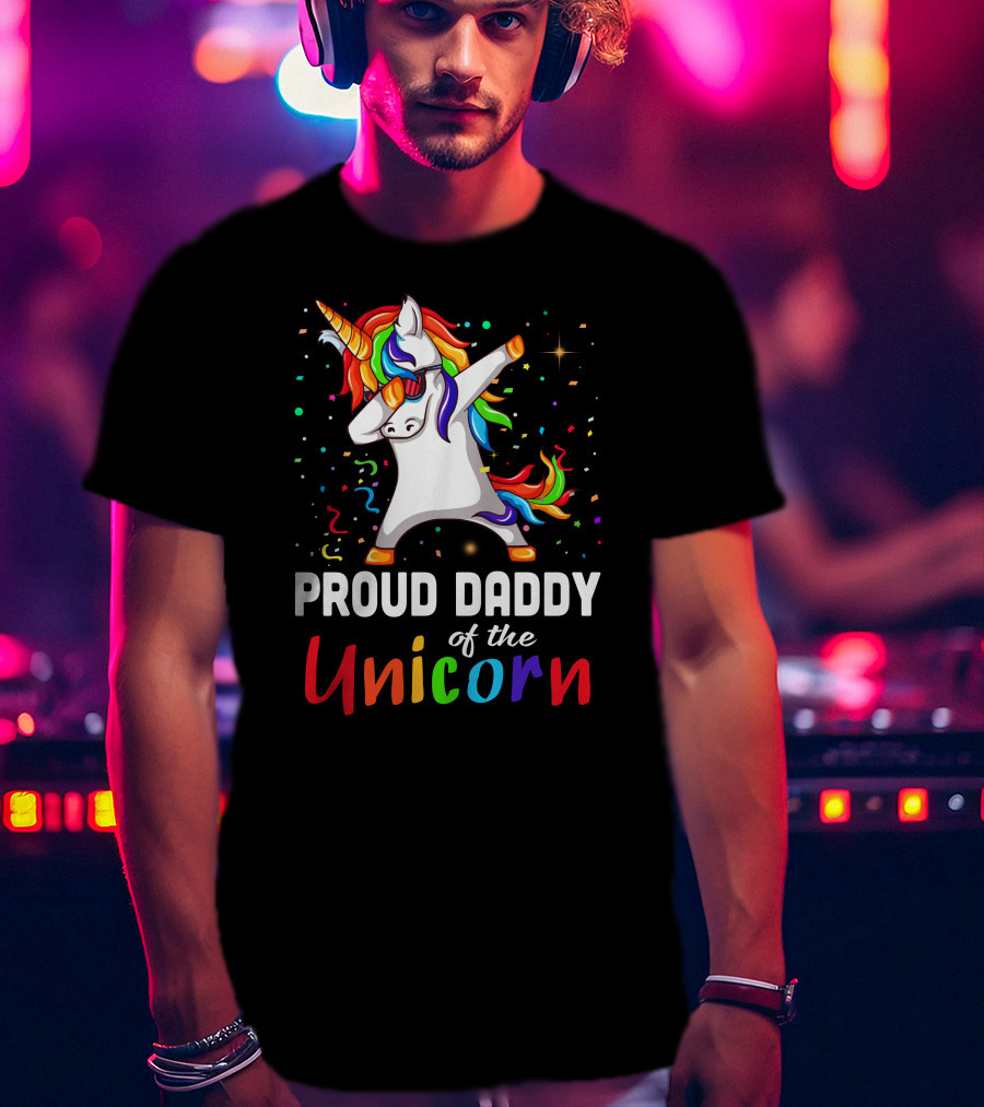 Proud Daddy Of The Rainbow Unicorn T-Shirt