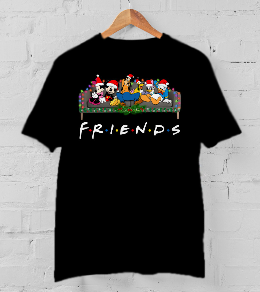 Disney Christmas Characters On Friends Sofa T-Shirt