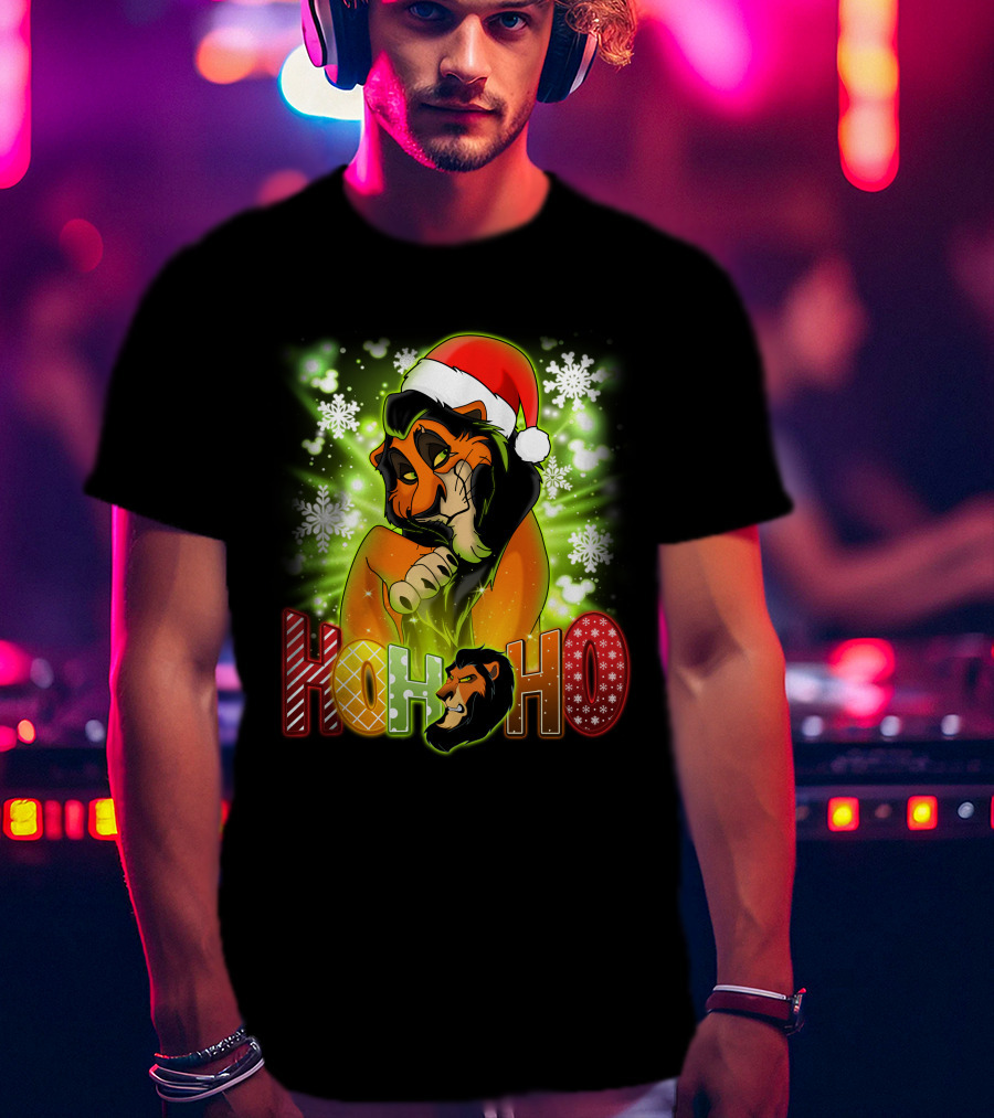 Scar Hohoho Snowflakes Santa Hat Christmas T-Shirt