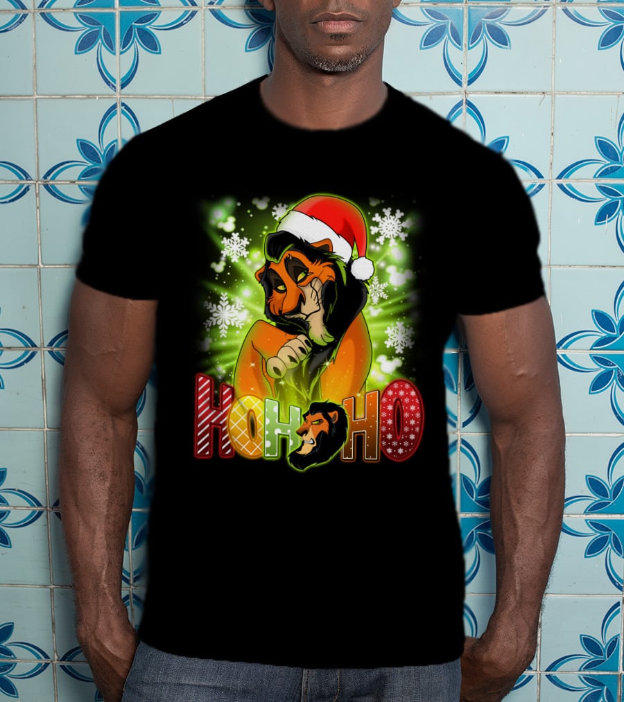 Scar Hohoho Snowflakes Santa Hat Christmas T-Shirt