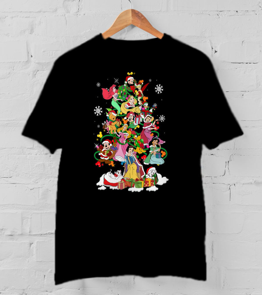 Mickey And Friends Christmas Disney Princesses Tree Holiday Magic T-Shirt