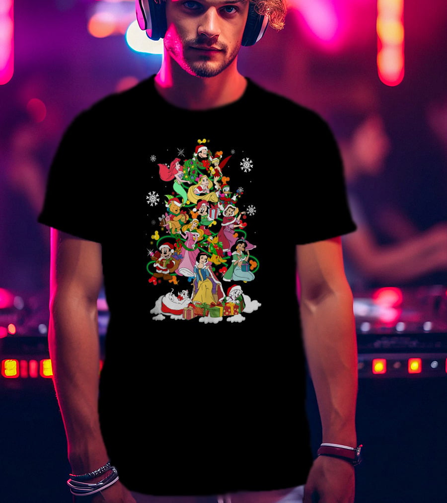 Mickey And Friends Christmas Disney Princesses Tree Holiday Magic T-Shirt