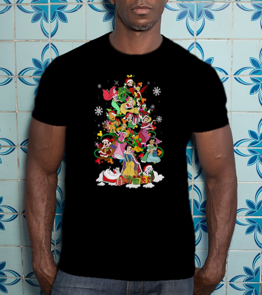 Mickey And Friends Christmas Disney Princesses Tree Holiday Magic T-Shirt