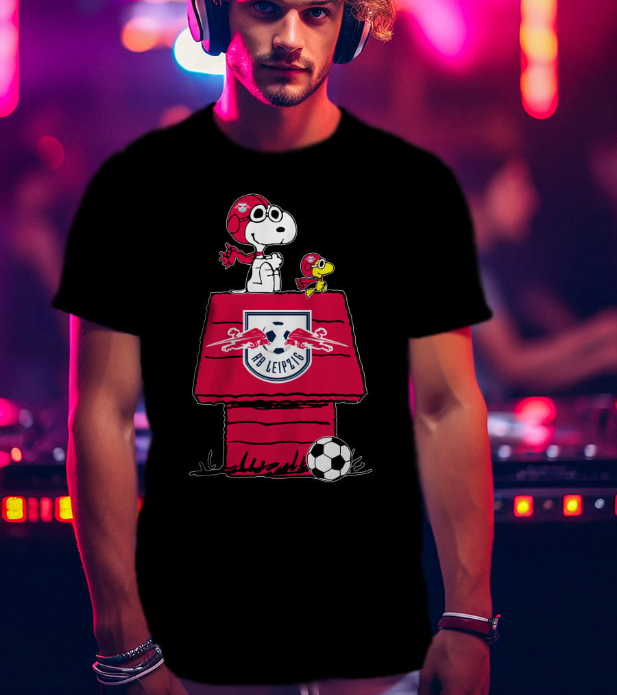 RB Leipzig Snoopy Soccer House With Woodstock T-Shirt