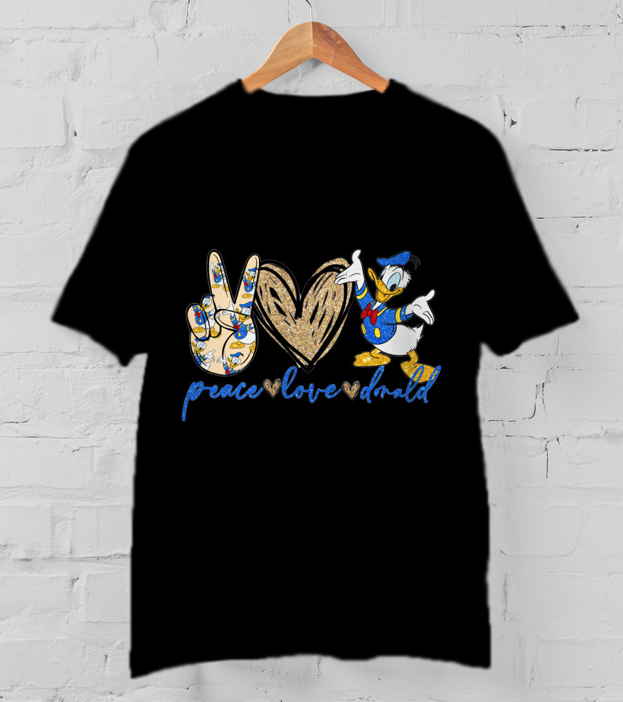 Peace Love Donald Duck Iconic Character T-Shirt