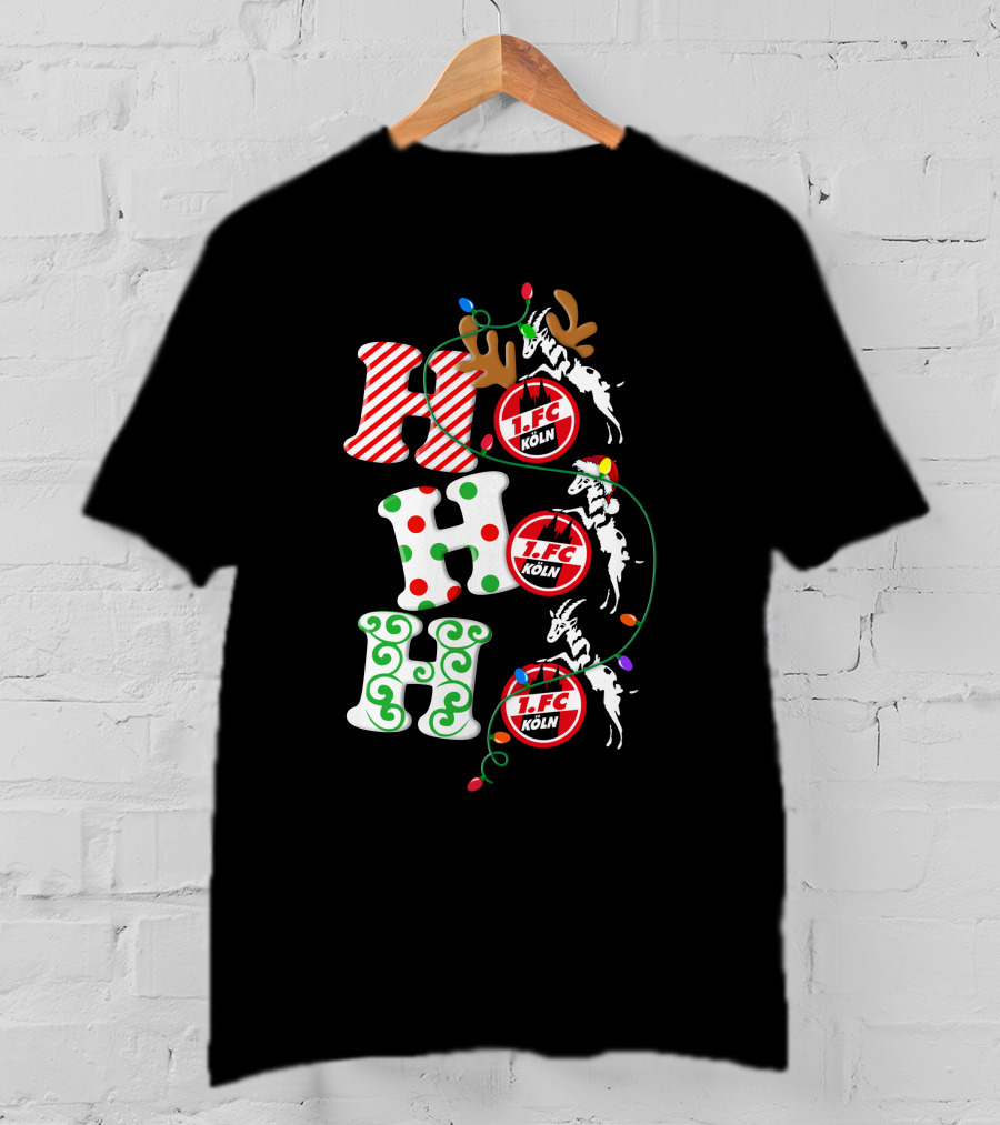 1. FC Köln HoHoHo Christmas Reindeer Lights T-Shirt
