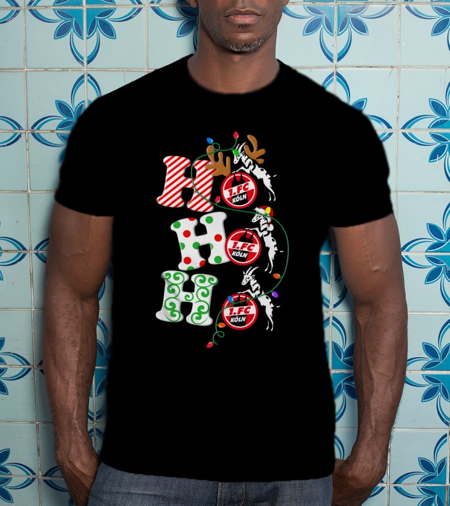 1. FC Köln HoHoHo Christmas Reindeer Lights T-Shirt