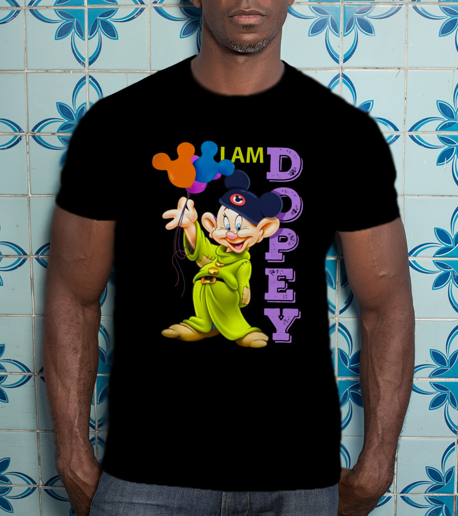I Am Dopey Disney Character With Mickey Ears And Balloons T-Shirt