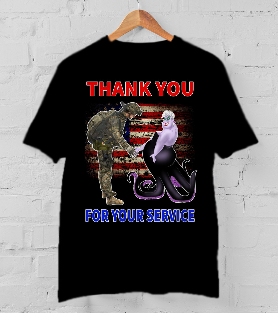 Thank You For Your Service Ursula Soldier American Flag T-Shirt